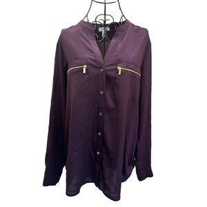Calvin Klein Zip Pocket Roll Sleeve Shirt - Size L